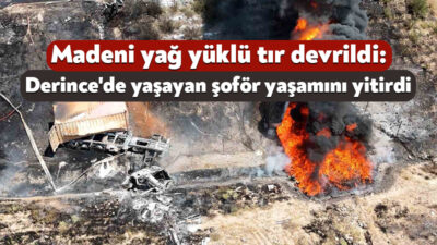 Nevşehir’de madeni yağ yüklü tırın şarampole devridi. Kazada Derince'de yaşayan