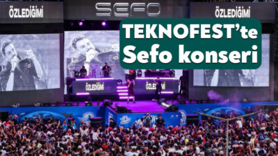 Kocaeli'de düzenlenen "TEKNOFEST Mavi Vatan" etkinlikleri çerçevesinde şarkıcı Sefo sahne