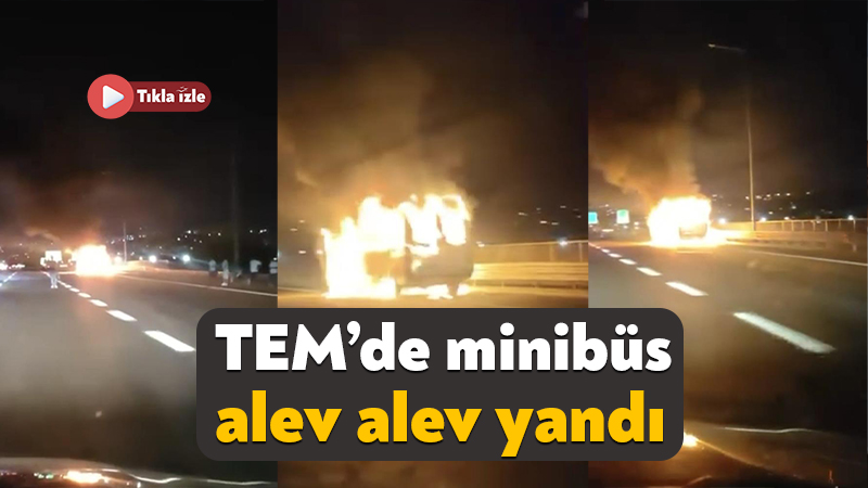 TEM Otoyolu’nda minibüs alev alev yandı TEM Otoyolu'nun Kocaeli geçişinde seyir halindeki minibüs alev alev yandı.