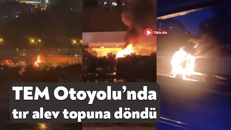 TEM Otoyolu’nda tır alev topuna döndü TEM Otoyolu’nun Kocaeli geçişinde seyir halindeki tır alev alev yandı.