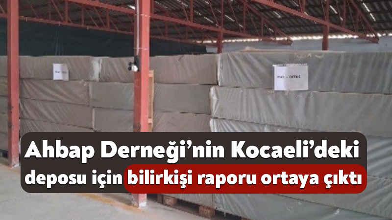Ahbap Derneği’ne yönelik soruşturma kapsamında Kocaeli’nin Derince ilçesindeki dernek deposunda