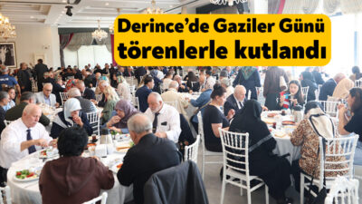 Gaziler Günü kapsamında Derince’de ilk olarak Atatürk Anıtı’na çelenk sunuldu,