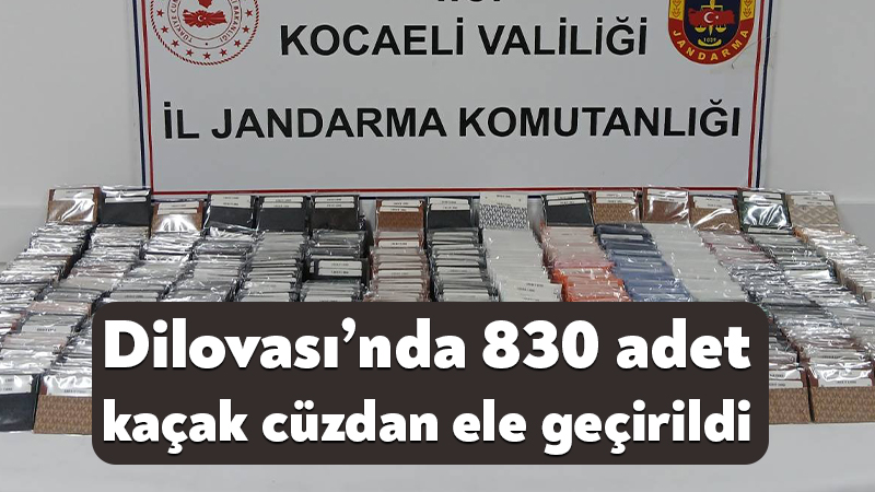 Dilovası’nda 830 adet kaçak cüzdan ele geçirildi Kocaeli İl Jandarma Komutanlığı, Dilovası’nda durdurula 2 araçta piyasa değeri