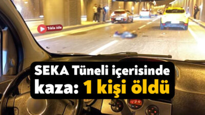 Kocaeli'nin İzmit ilçesinde tünel içinde direksiyon hakimiyetini kaybederek kaza yapan