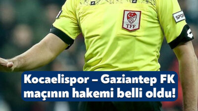 Trendyol Süper Lig’inin 6.haftasında görev yapacak hakemler açıklandı. Kocaelispor cumartesi