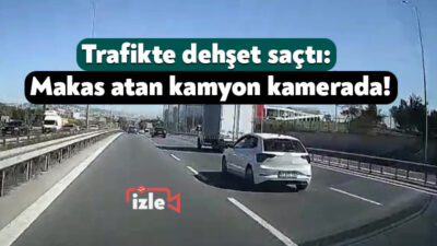 Kocaeli’nin Çayırova ilçesinde araçların arasında makas atarak ilerleyen kamyonet sürücüsü,