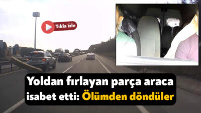 Kocaeli'nin Körfez ilçesinde bir sürücünün hafif ticari aracına yoldaki parçanın