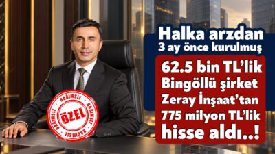Zeray GYO’nun halka arzından yaklaşık üç ay önce Bingöl’ün Yedisu