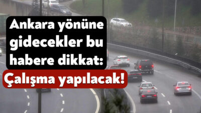 Anadolu Otoyolu’nun İzmit Doğu–Adapazarı kavşakları arasında 12 Ekim’de yol yenileme