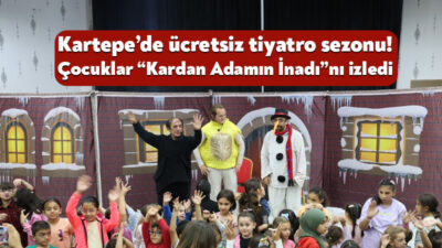 Kartepe’de “Kardan Adamın İnadı” çocuklarla buluştu. Belediye, sezon boyunca çocuklar
