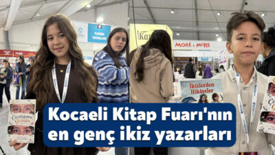 Uluslararası 16. Kocaeli Kitap Fuarı'nda kitaplarını okurlarla buluşturan ikiz kardeşler