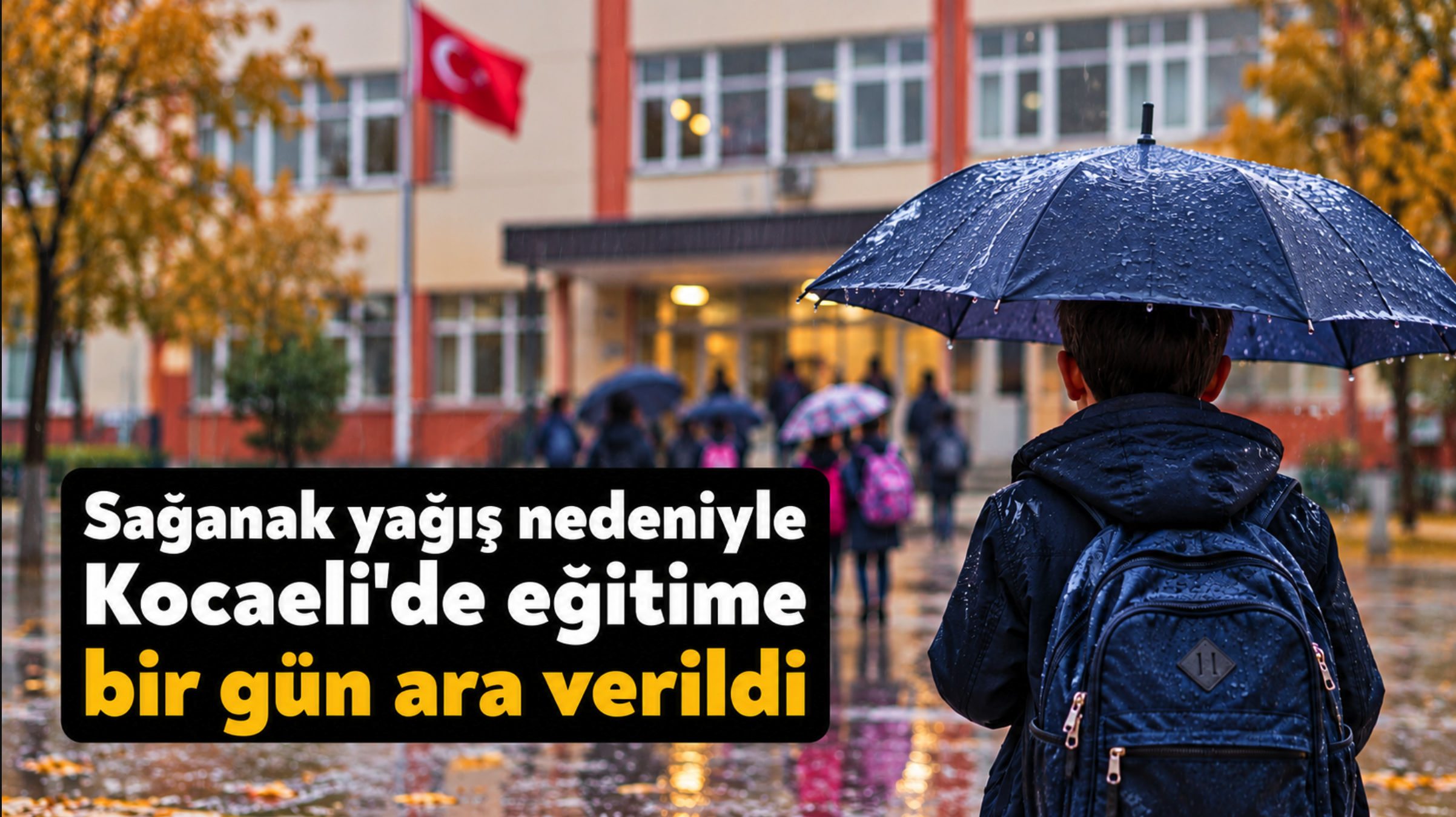Sağanak yağış nedeniyle Kocaeli’de eğitime bir gün ara verildi Sağanak yağış nedeniyle Kocaeli'de eğitime bir gün ara verildi.