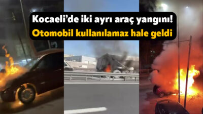 İzmit’te motor kısmından alev alan otomobil kullanılamaz hale geldi. Osmangazi