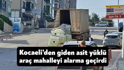 Kocaeli’den Bursa’ya kimyasal madde taşıyan aracın dorsesindeki dört varil yola