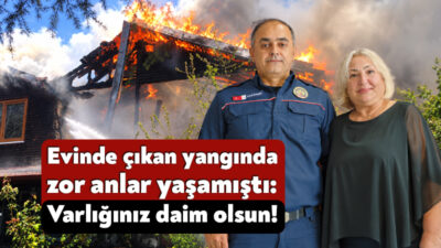 Kartepe’deki evinde çıkan yangında zor anlar yaşayan Canan İşeri isimli