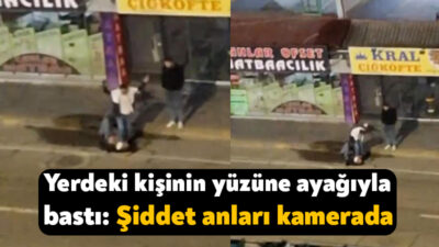 Kocaeli'nin İzmit ilçesinde bir şahsın tartıştığı kişiye şiddet uyguladığı anlar,
